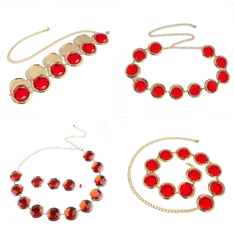Belly Chain Jewelry Decorative Belt For Women Dresses Red Waist Chain Raven Dropship