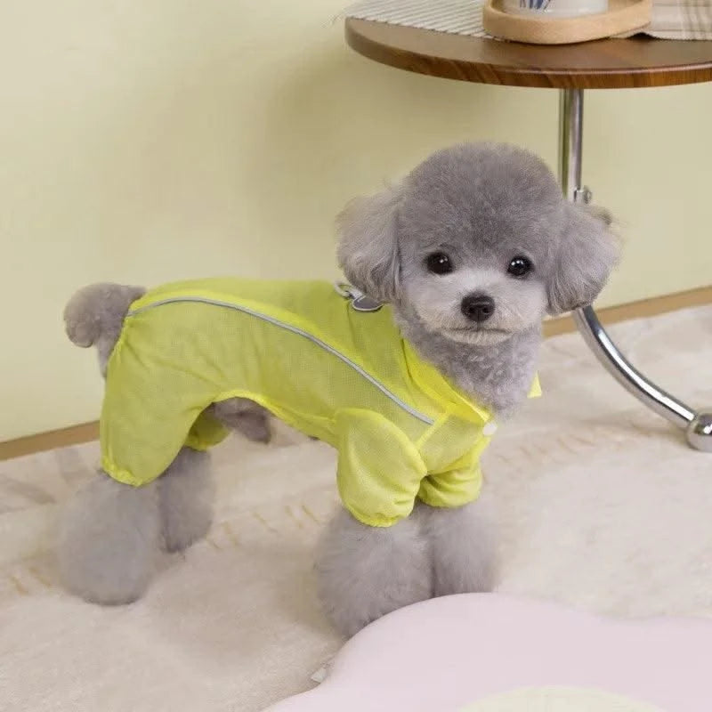 Summer Pet Clothes 4-Leg Pants Thin & Breathable-Cat Dog Sun Protection Outfit for Teddy Schnauzer Bichon Puppy UV Defense Wear