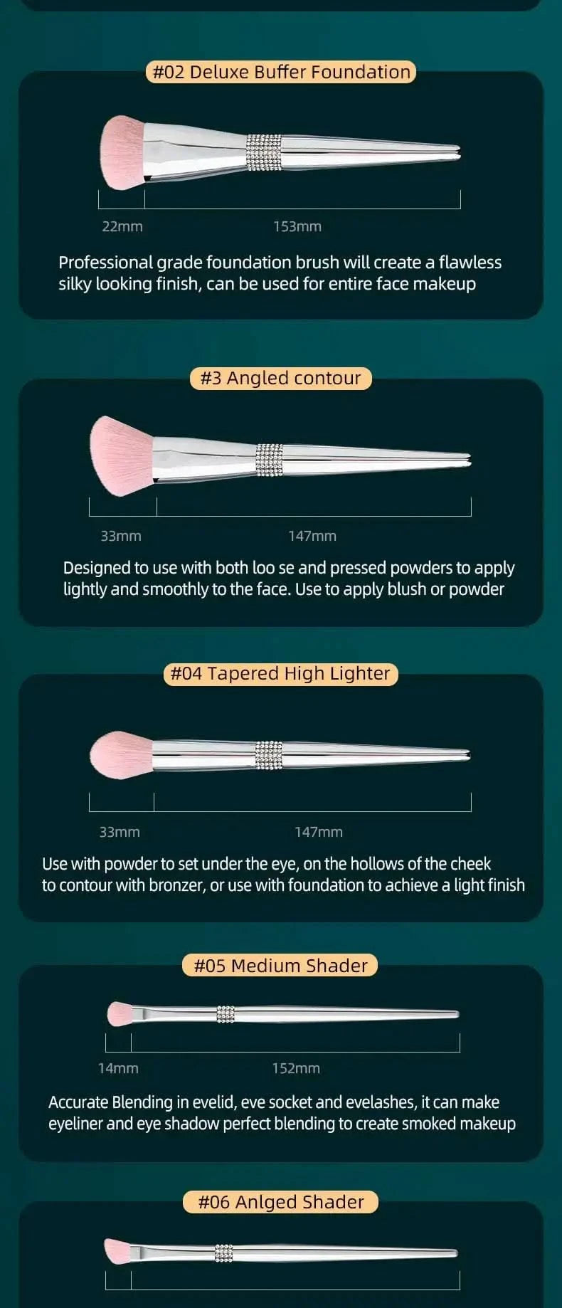 Makeup Brushes Set Private Label Pink Synthetic Hair Foundation Powder Contour Eyeshadow Make up Brushes