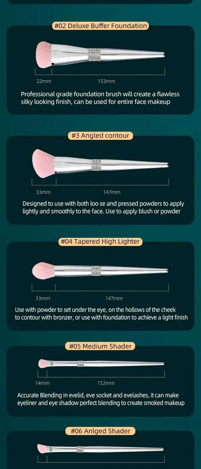 Makeup Brushes Set Private Label Pink Synthetic Hair Foundation Powder Contour Eyeshadow Make up Brushes