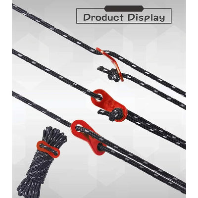 Camping Guylines Ropes for Tent Tarp,Climbing,Hiking Backpacking Outdoor Guy Lines Tent Cords Lightweight Camping Rope