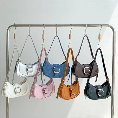 Fashion Handbags For Women Half-moon Leather Hasp lady Shoulder Crossbody Bag Luxury Designer Ladies Underarm Bags Hobo coffee
