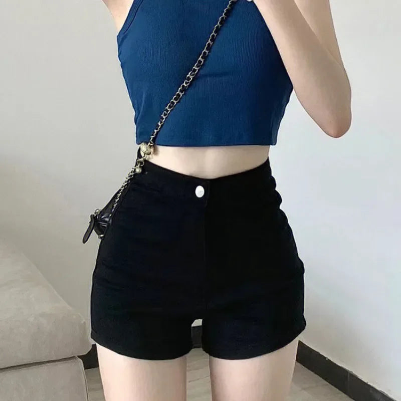 Black Denim Shorts for Women Summer Jorts Short Jean Pants Woman Elegant Designer Design New In Streetwear Flowy Comfy XXL XL