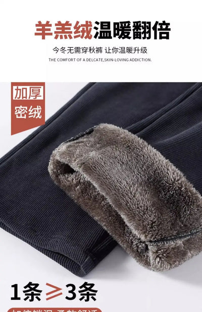 Winter Wide Leg Pants Women Autumn Plush Pants Women Extra Thick Lamb Fleece Warm Straight Korean Pants Joggers Women