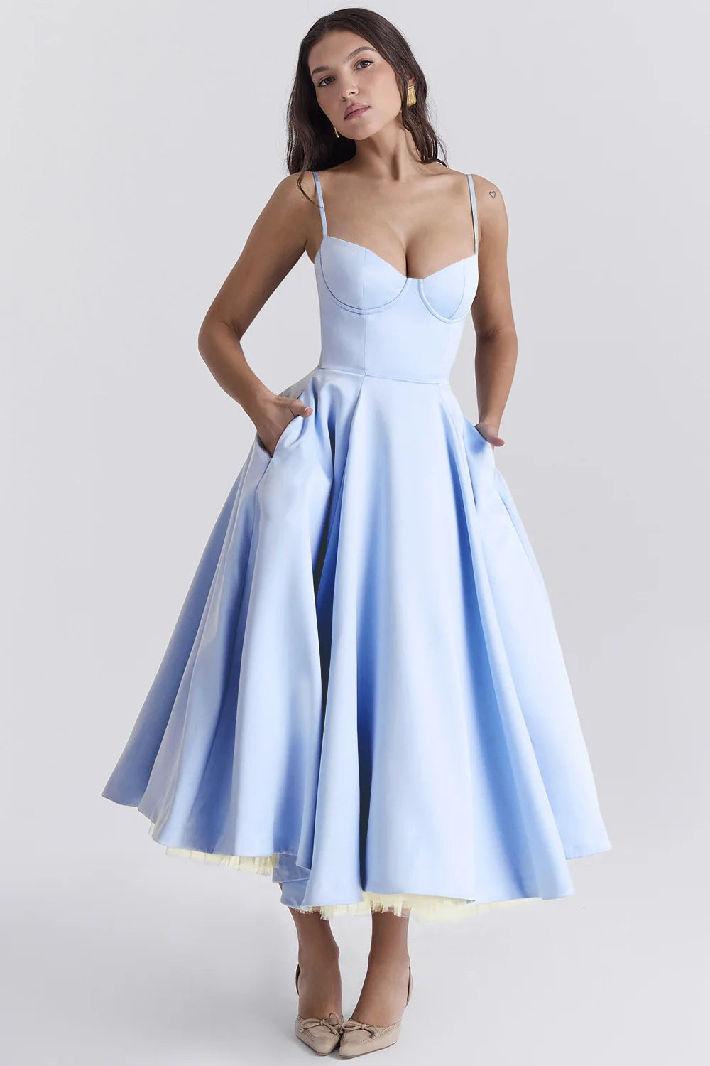 Women's Summer Long Dresses Elegant Lady Maxi Dress O-Neck Blue Dress High Waist Party Dresses for Female Sexy Hoilday Sundress
