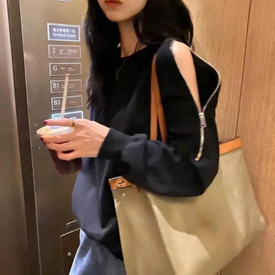Woman T-shirt Black Plain Top for Women Loose Off Tshirt Shoulder Sexy Designer 2024 New Arrivals Korea Clothing Stylish Alt Tee