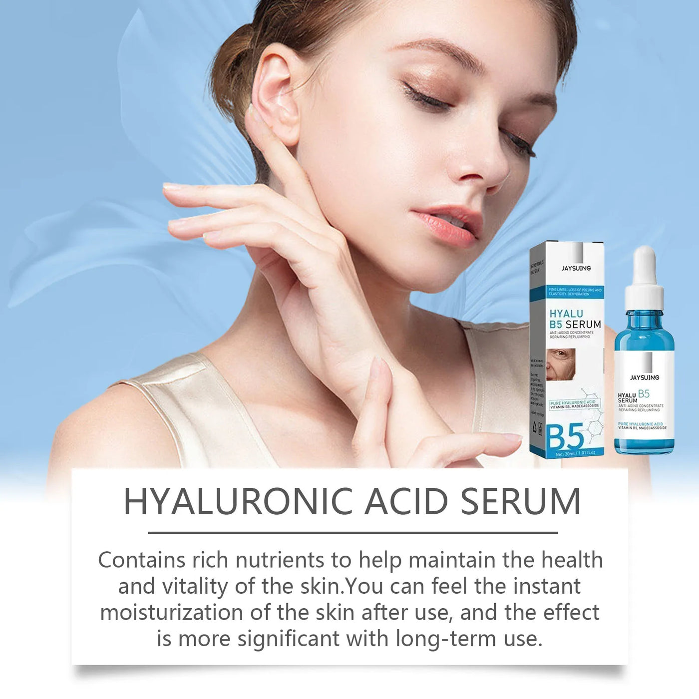 Pure Hyaluronic Acid Facial Serum Anti Wrinkle Aging Facial Wrinkles Serum FADE Fine Lines Around The Eyes Crow's Feet Neck