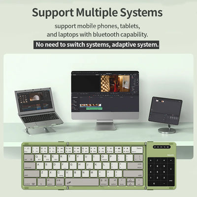 NILLKIN Mini Foldable Wireless Bluetooth Keyboard Rechargeable Folding Portable Keyboards With Touchpad for Windows iOS Android