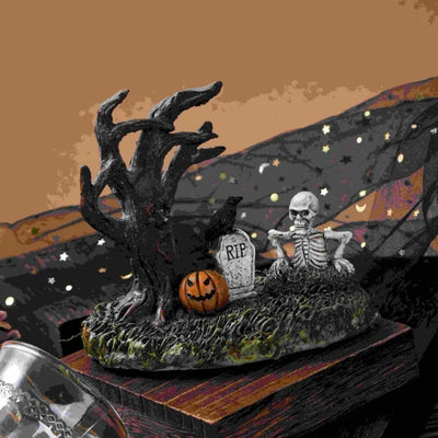New Halloween Decoration Landscape Resin Ornaments Creative Ghost Festival Withered Tree Home Desktop Decor