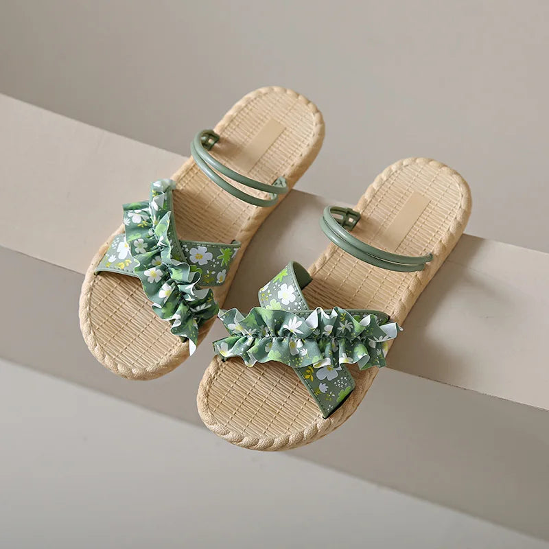 2025 New Floral Flip Flops for Women - Fashion Flat Sandals, Non-Slip Summer Slides for Beach/Outdoor, Trendy Ladies Casual Shoe