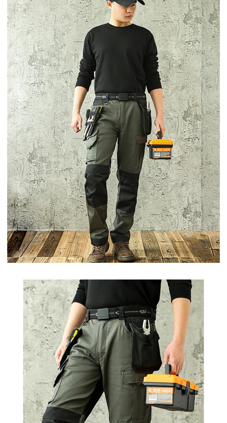 Work Pants For Men Multifunctional Work Trousers Workwear Pants With Reflective Tapes