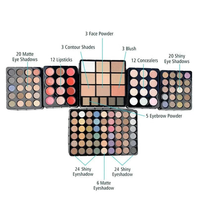 Makeup Set Box Eyeshadow Lip Blush Nail Polish Eyebrow Pencil Multi-functional Palette