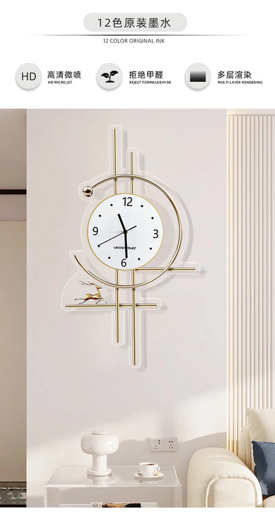Metal Wall Art Bathroom Wall Clocks Living Room Xenomorph Design Creative Fashion Wall Watch Peacock Horloge Room Decorations