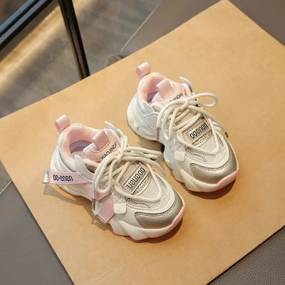 Children's Sports Shoes 2024 Spring and Autumn New Girls Fashion Casual Wear-Resistant Student Mesh Breathable Running Shoes