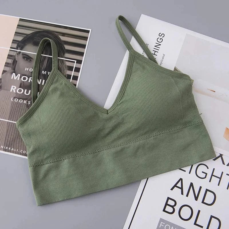 Women's Tube Top Crop Seamless Back Outdoor Sports Underwear Bra