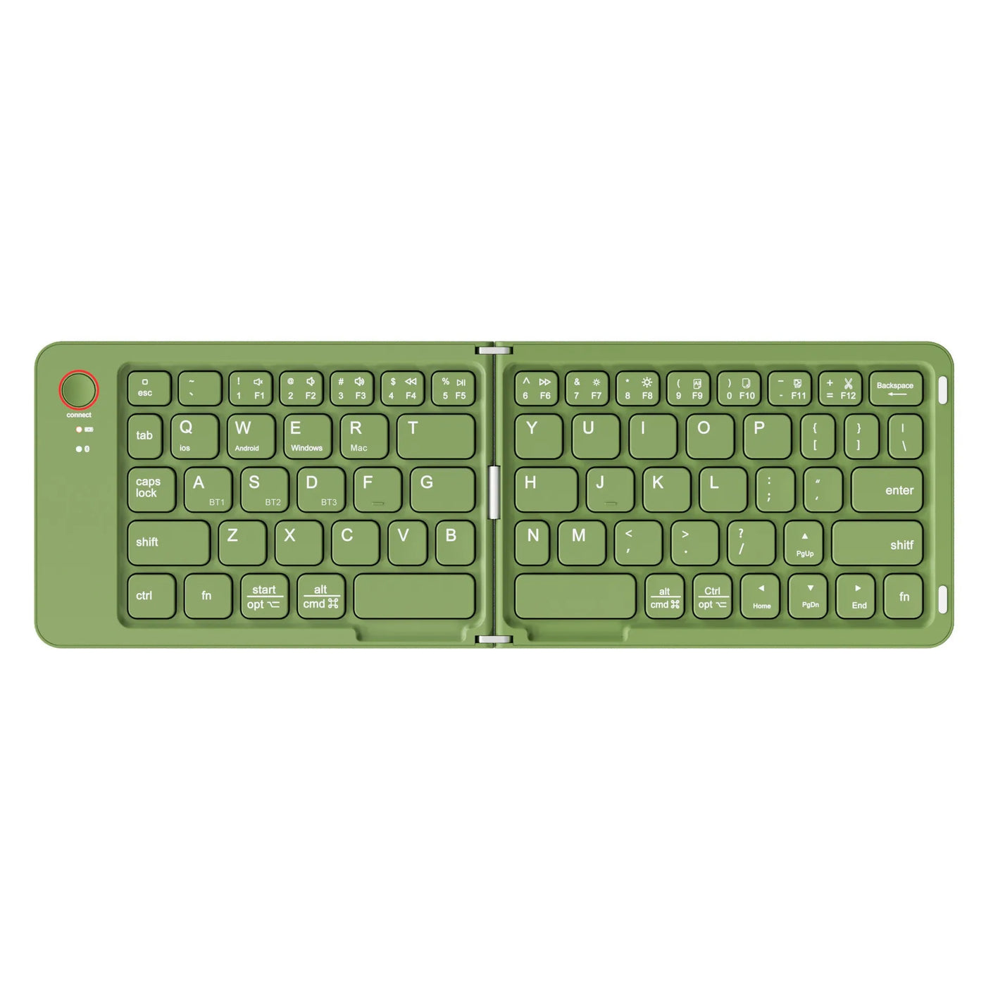 Double Folding Keyboard Mini Wireless Keyboard Foldable Dual Bluetooth Keyboard with Touchpad for Windows Android IOS iPad Phone