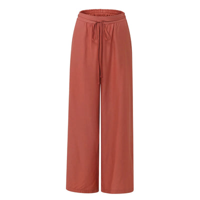Women's Wide Leg Pants High Waist Casual trousers Solid Color Elastic Waist Tie Belt Loose Sweatpants gym pantalones de mujer