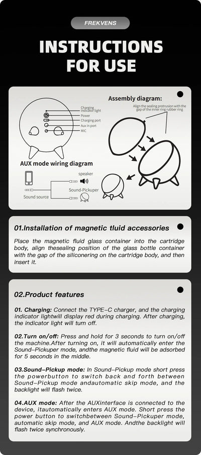Magnetic Fluid Pickup Sound Motion Sensor Desktop Music Partner Venom Music Rhythm Light Dance Liquid with Music Visual Music