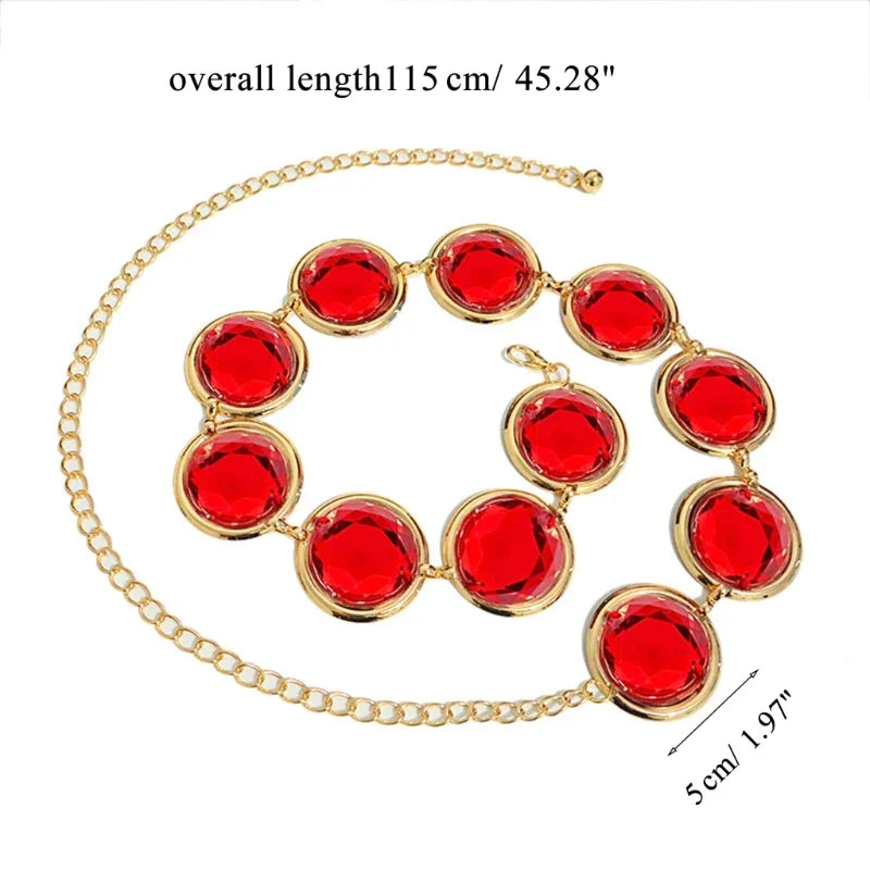 Belly Chain Jewelry Decorative Belt For Women Dresses Red Waist Chain Raven Dropship
