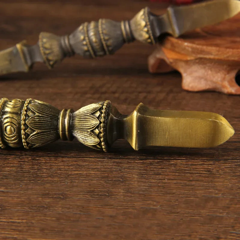 6.3" 16Cm Copper Tokkosho Vajra Dorje Tibetan Buddhism Meditation Artifact Lucky Buddhism Dharma Implement Collection Ornaments