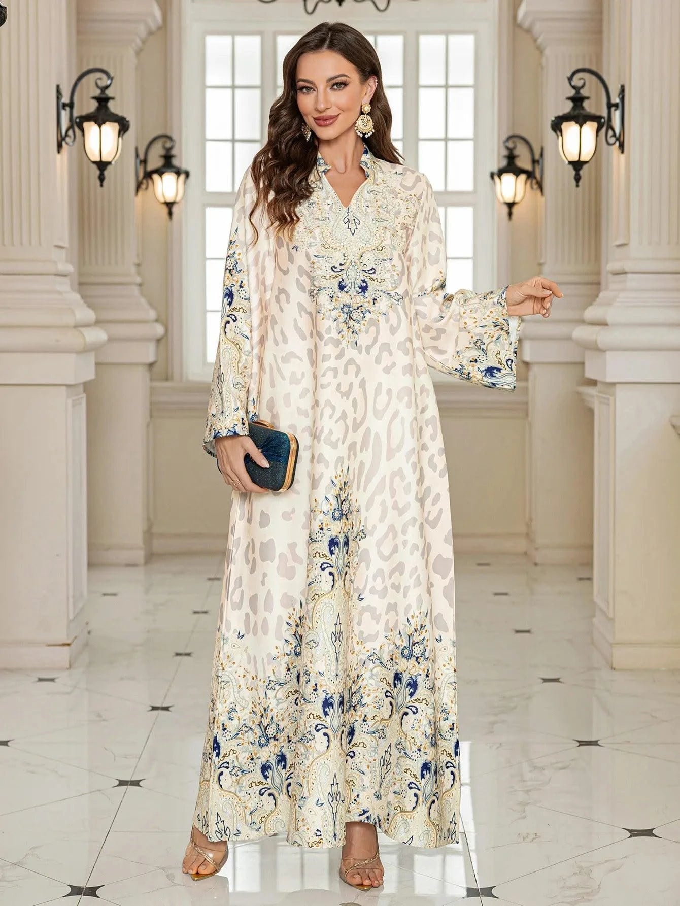 Summer Party Dress for Women Abaya Leopard Print Vestidos Largos 2025 Eid Muslim Caftan Robe Jalabiya Ramadan Morocco Kaftan
