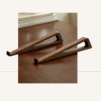 1 Set Foldable Wooden Laptop Stand - Adjustable Ergonomic 12° Angle with Cooling Design for Notebook Tablet