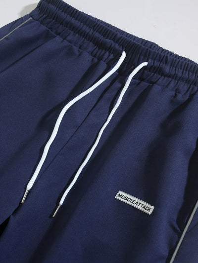 Men's New Woven Trousers High Street Trend Retro Casual Cuff Long Pants