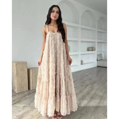 Summer Women Floral Print Party Dress Elegant New Fashion Strap V Neck High Waist Halter Corset Ruffle Evening Long Dress Robe