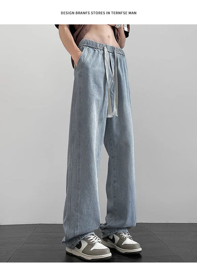 Men's denim pants American retro straight leg jeans loose and breathable suitable for daily casual street men's essential items