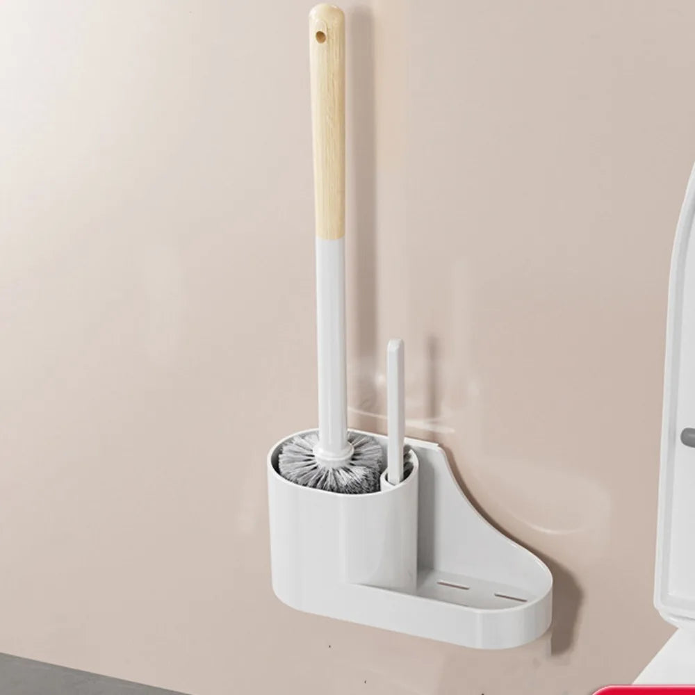 Cleaning Tools Long Handle Toilet Brush Set Wall Mounted Hanging Hole Cleaning Brush Durable Toilet Scrubber Bathroom