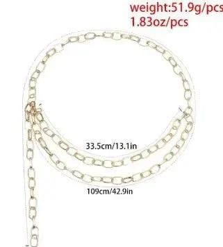 Designer Retro Tassel Chain  Metal Belt For Women| Punk Fringe Waist Dress Female |Silver Gold | Ladies