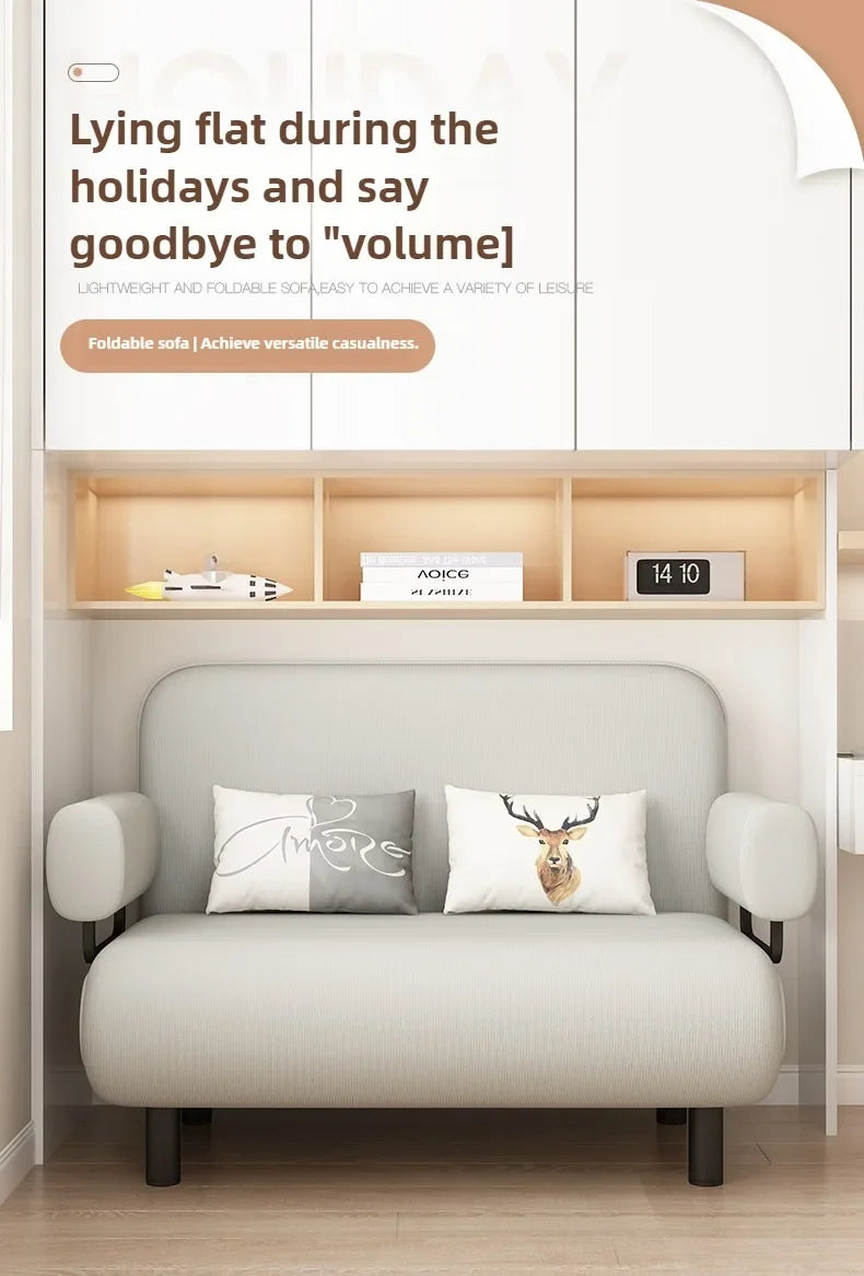 Sofa bed folding dual-purpose small apartment living room Internet celebrity telescopic bed single balcony