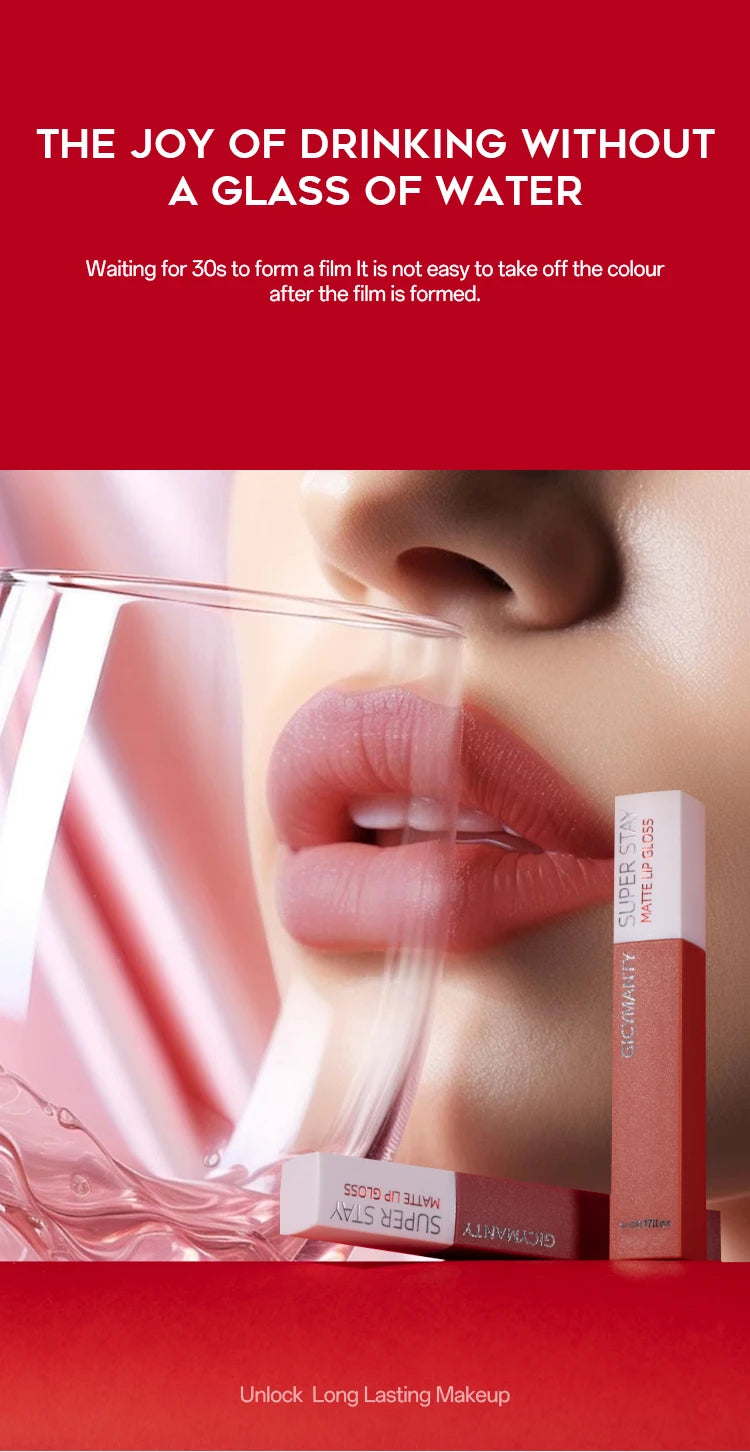 Matte Velour Liquid Lipstick Durable Waterproof Non Smudging Lip Color Women's Lip Glaze Lip Moisturizing Lipstick