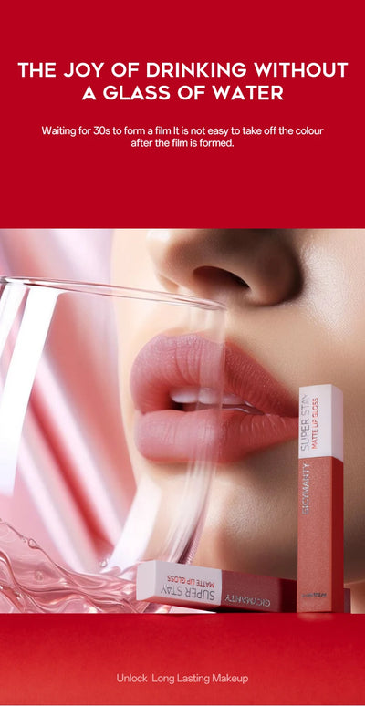 Matte Velour Liquid Lipstick Durable Waterproof Non Smudging Lip Color Women's Lip Glaze Lip Moisturizing Lipstick