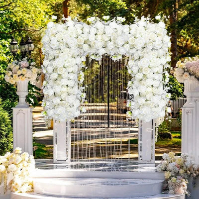 90CM White Rose Flower RowDecor Wedding Party Dress