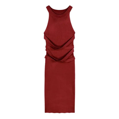 Dresses for Women  Elegant Sexy Sleeveless  Back Textured Mini Skinny Dress New Fashion Summer Casual PTKPCC