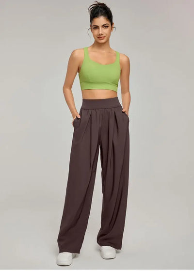 Women pants  Wide Leg High Waist Loose Trousers Summer Casual Yoga Pants  Draping Breathable Gym Lounge Pants Woman clothing
