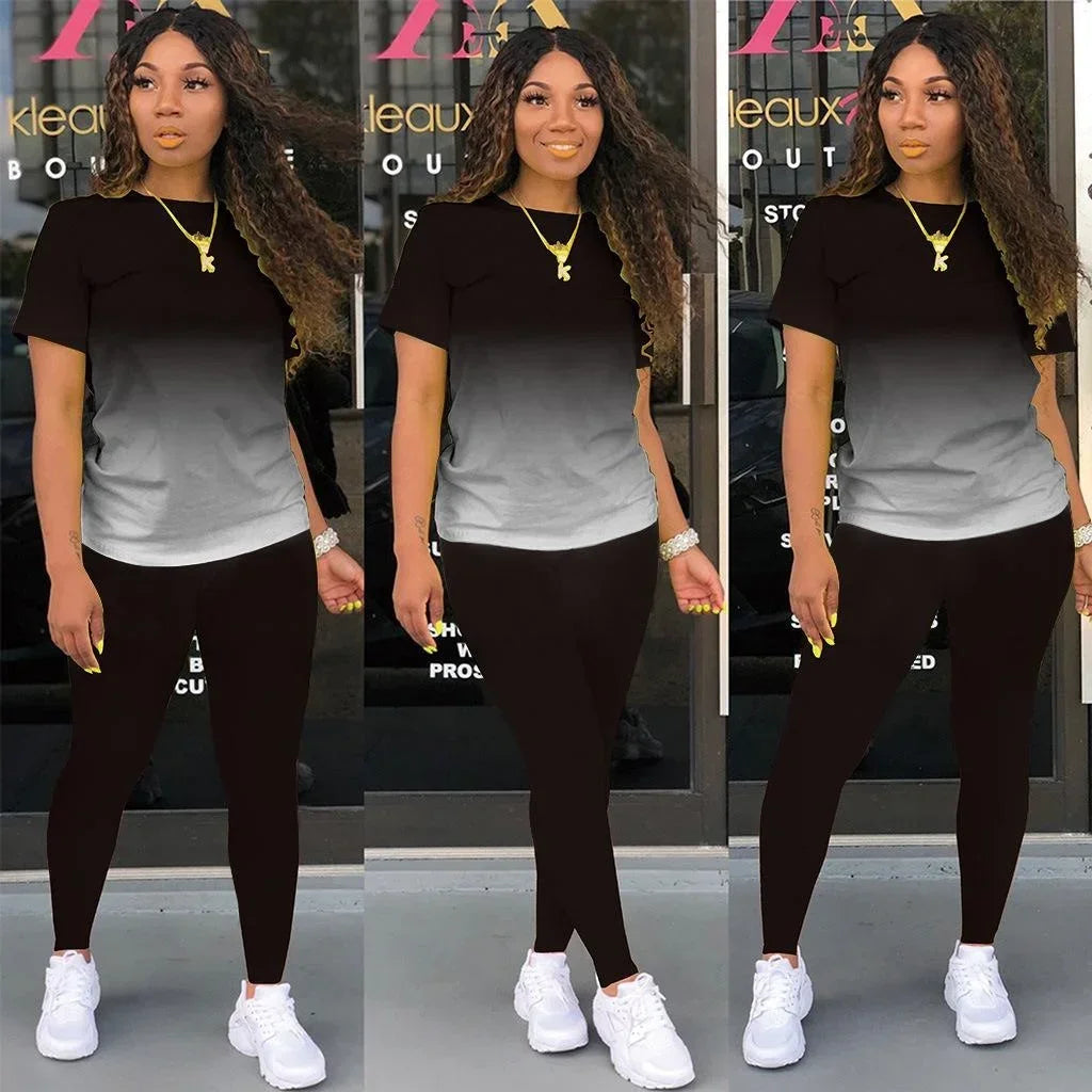 New Two Piece Set Women Tracksuits Sets Brand Printed Hoodie Pants Sweatshirt Set Sports Suit For Women Clothing