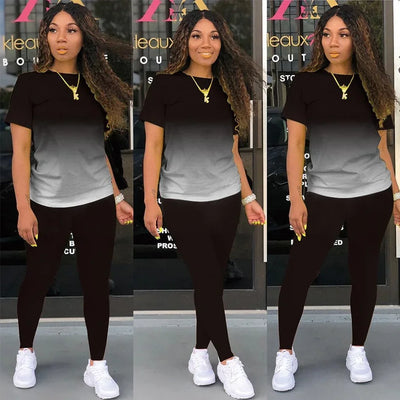 New Two Piece Set Women Tracksuits Sets Brand Printed Hoodie Pants Sweatshirt Set Sports Suit For Women Clothing