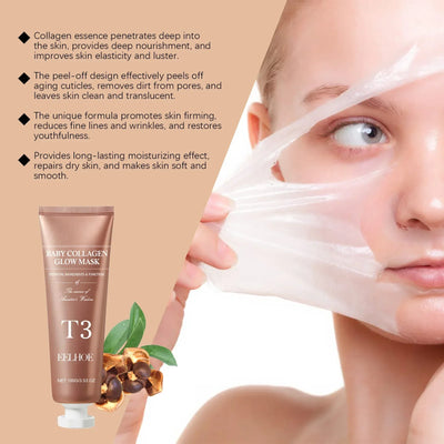 Collagen Tearing Mask for Tender Skin Deep Moisturizing Nourishing Skin Rejevenation Oil Control Overnight Peel off Facial Mask
