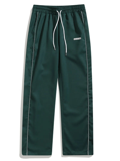 Men's New Woven Trousers High Street Trend Retro Casual Cuff Long Pants