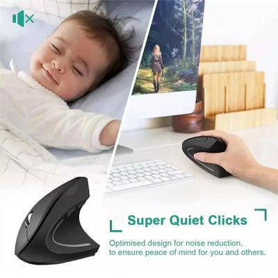 2.4GHz Vertical Mouse Ergonomic Wireless Optical Mice 3 Adjustable DPI 800/1200/1600 6 Buttons for Laptop PC Computer Desktop