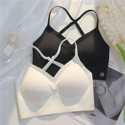 Women Invisible Bra Deep U Plunge Bras Backless Top