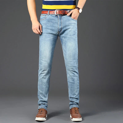 Classic Business Casual Jeans Men 2025 New Fashion Retro Slim Stretch Denim Trousers Male High Quality Luxury Pants Men Clothing