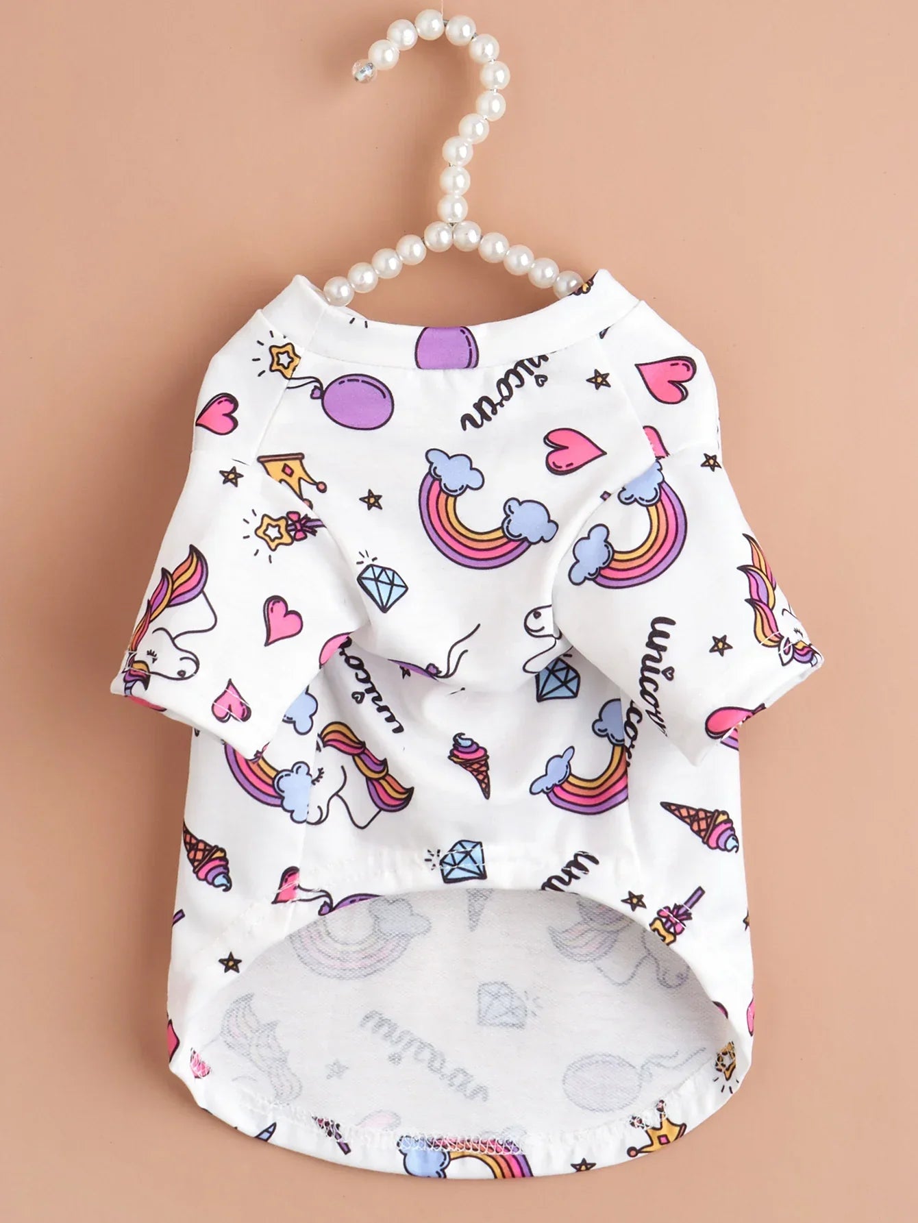 Pet Cloth Dog T-shirt with Cute Unicorn Pattern Printed Clothes for Puppy Dog Cat Cool Apparel Costume