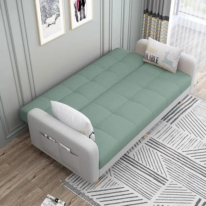 Small Unit Sofa Bed, Foldable Dual-purpose Double Bed, Home Office Nap, Three Person Sofa, Leisure Fabric, Lazy Sofa