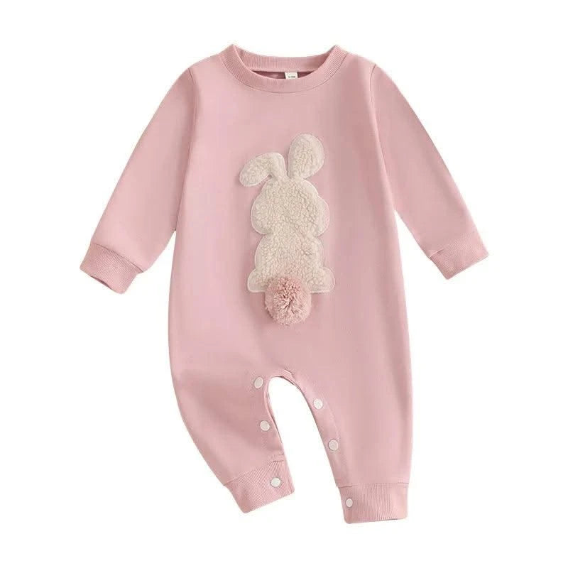 Rabbit  Embroidered Jumpsuit for Infants and Young Children  |Spring Easter | Long Crawling Clothes