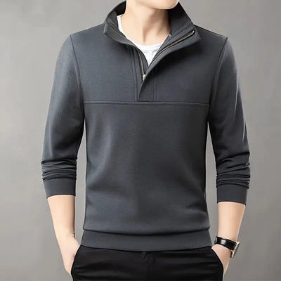 New Men's Sweatshirts Autumn and Winter Warm and Simple Personalized Trendy Tops Half-high Neck Base Shirt