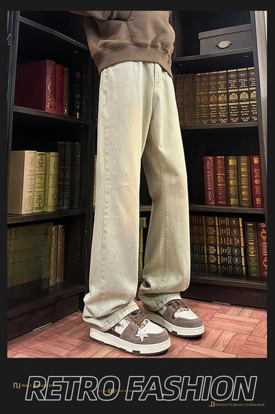 Autumn New Men's Jeans Baggy Straight Wide Leg Male Fashion Vintage Denim Pants Men Youth Popular Brand Streetwear Jean Trousers