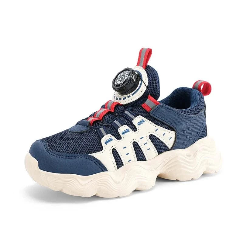 Children's Sports Shoes New Fashion Boys' Casual Sneakers Soft Soled Boys' and Girls' Rotating Buckle Anti Slip Running Shoes
